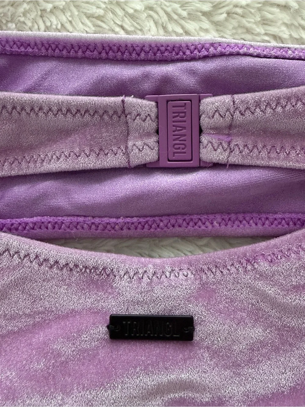 Triangl Lilac Velvet Bikini Set - Two-Piece Swimsuit, Size Small